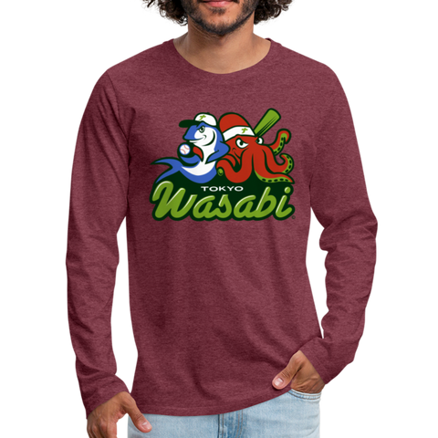 Tokyo Wasabi Men's Long Sleeve T-Shirt - heather burgundy