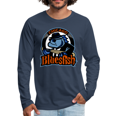 Chicago Bluesfish Men's Long Sleeve T-Shirt - navy
