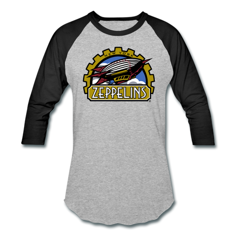 New York Zeppelins Unisex Baseball T-Shirt - heather gray/black
