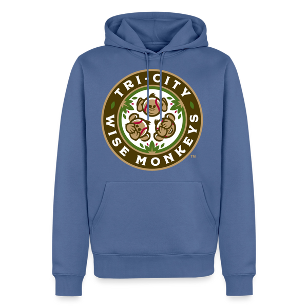 Tri-City Wise Monkeys Premium Adult Hoodie - stone blue 