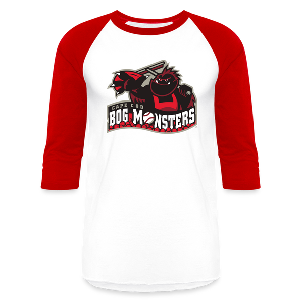 Cape Cod Bog Monsters Baseball T-Shirt - white/red