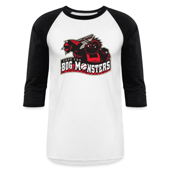 Cape Cod Bog Monsters Baseball T-Shirt - white/black