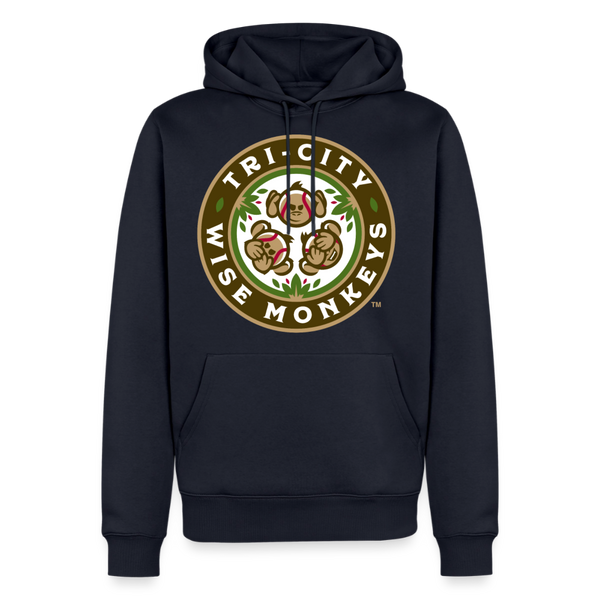 Tri-City Wise Monkeys Premium Adult Hoodie - navy
