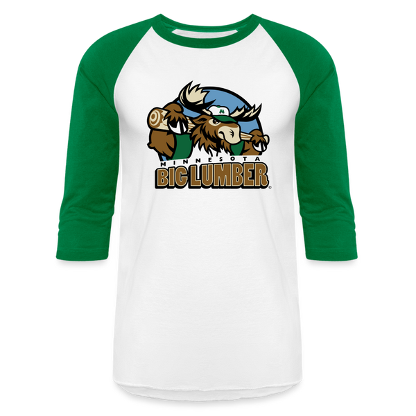 Minnesota Big Lumber Baseball T-Shirt - white/kelly green