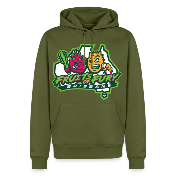 Brisbane Fruits of Fury Premium Adult Hoodie - khaki green 