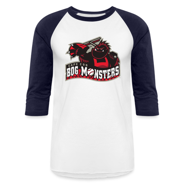 Cape Cod Bog Monsters Baseball T-Shirt - white/navy