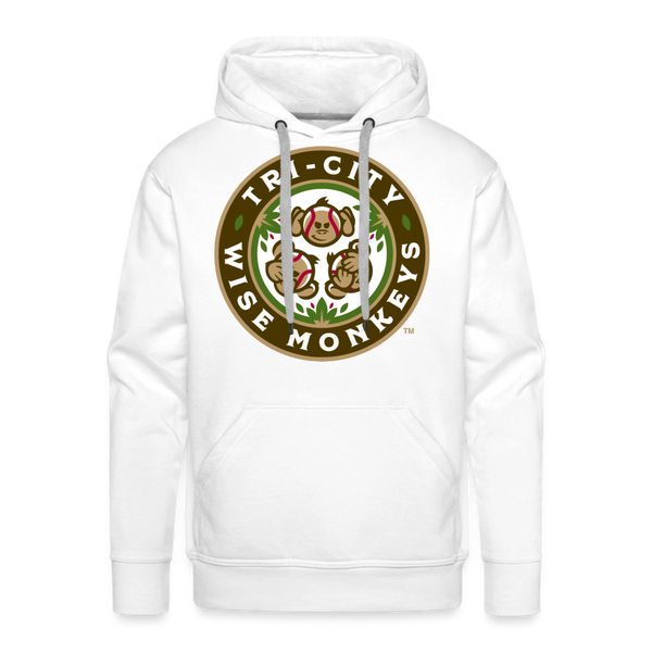 Tri-City Wise Monkeys Premium Adult Hoodie - white