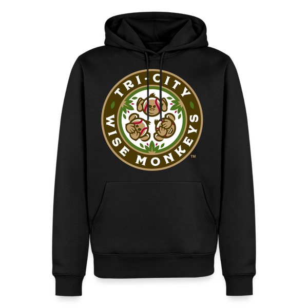 Tri-City Wise Monkeys Premium Adult Hoodie - black