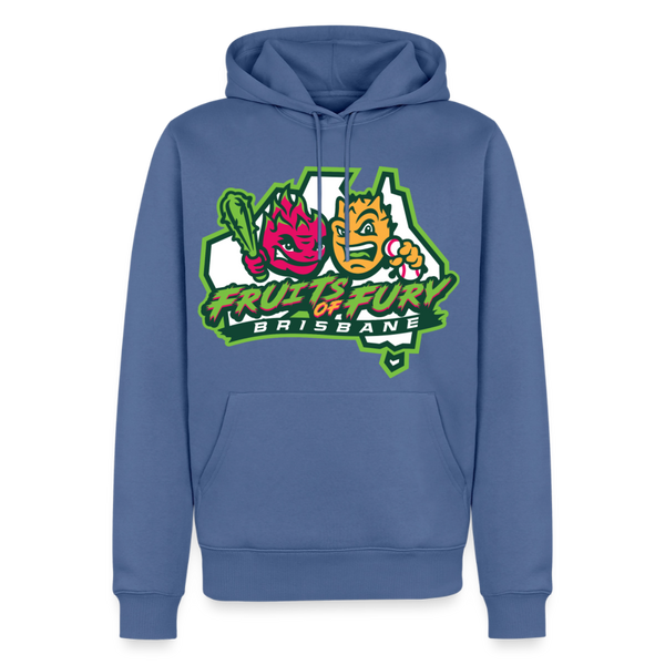 Brisbane Fruits of Fury Premium Adult Hoodie - stone blue 