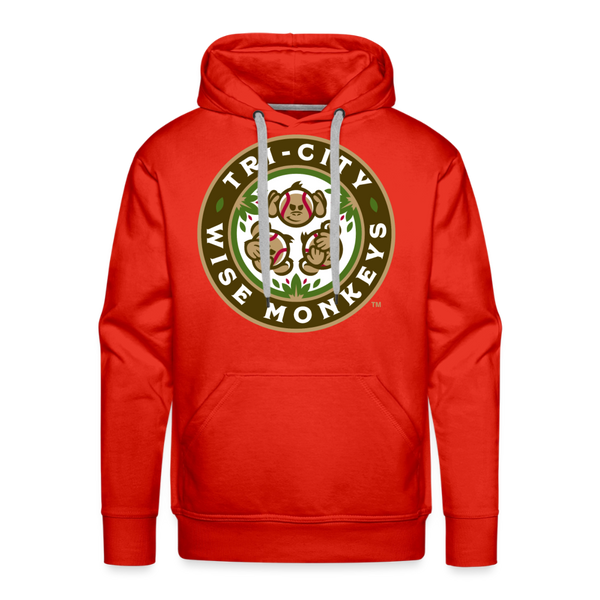 Tri-City Wise Monkeys Premium Adult Hoodie - red