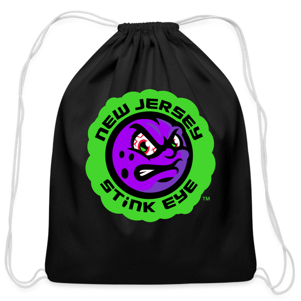 New Jersey Stink Eye Cotton Drawstring Bag - black