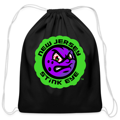 New Jersey Stink Eye Cotton Drawstring Bag - black