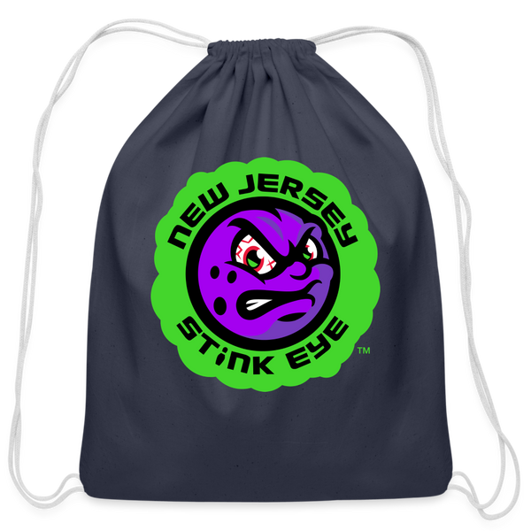 New Jersey Stink Eye Cotton Drawstring Bag - navy