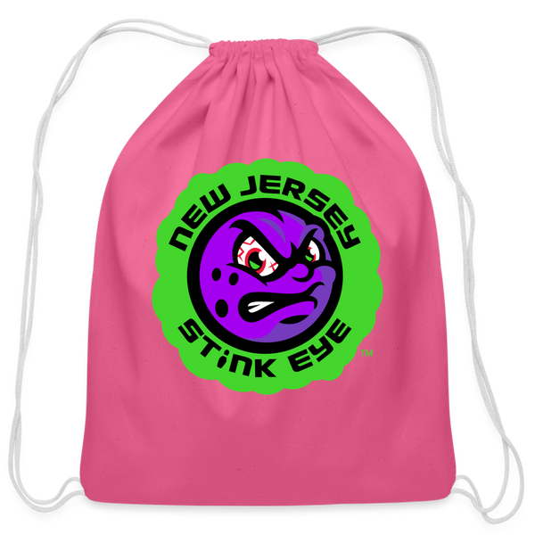 New Jersey Stink Eye Cotton Drawstring Bag - pink