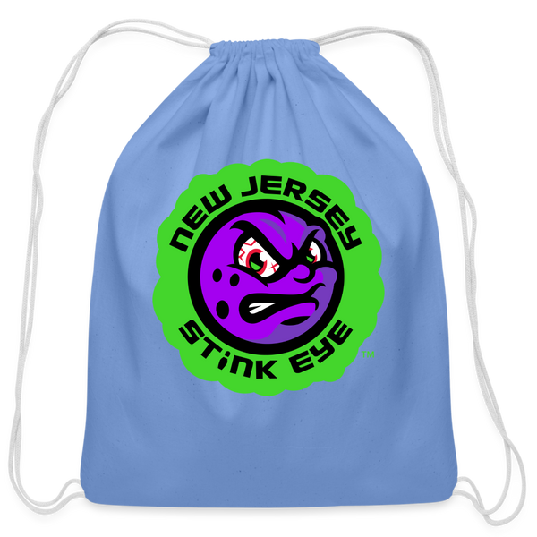 New Jersey Stink Eye Cotton Drawstring Bag - carolina blue