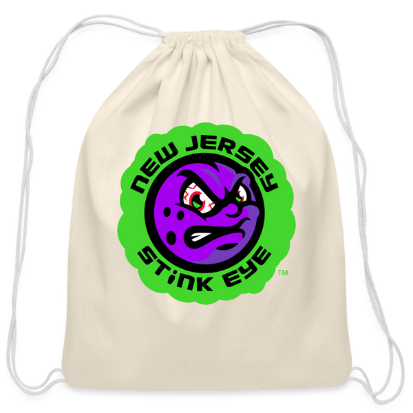 New Jersey Stink Eye Cotton Drawstring Bag - natural