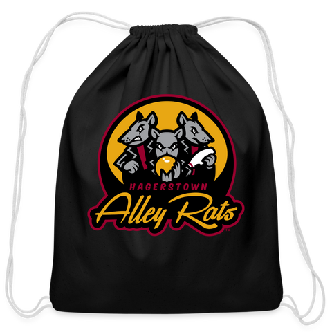 Hagerstown Alley Rats Cotton Drawstring Bag - black
