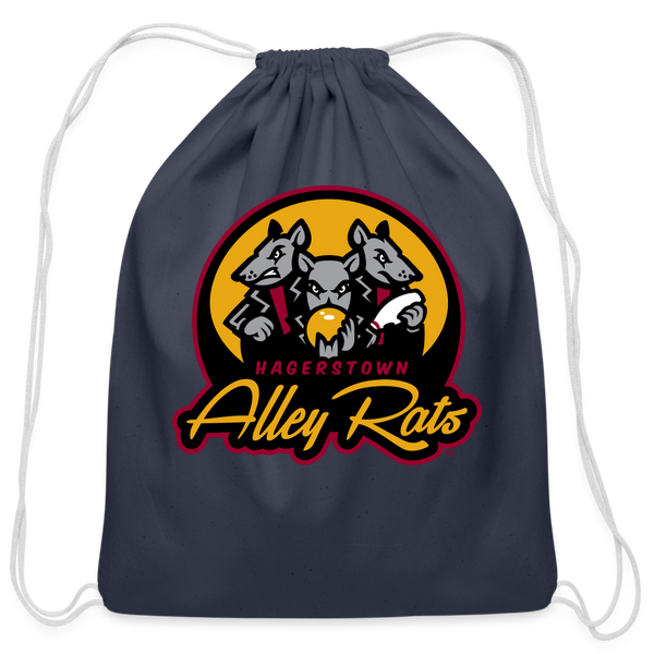 Hagerstown Alley Rats Cotton Drawstring Bag - navy