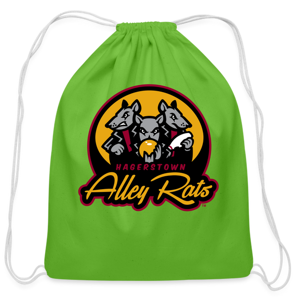 Hagerstown Alley Rats Cotton Drawstring Bag - clover