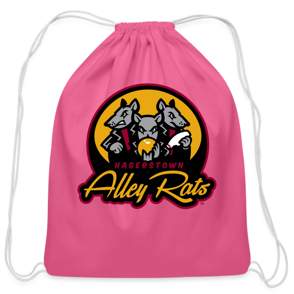 Hagerstown Alley Rats Cotton Drawstring Bag - pink
