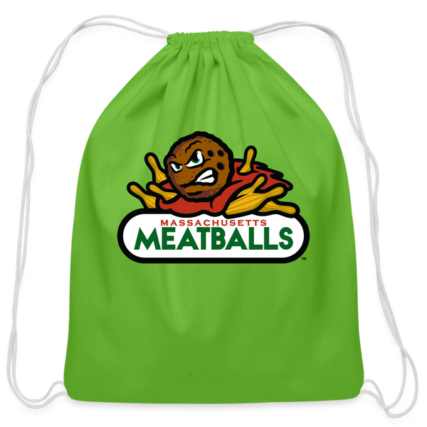 Massachusetts Meatballs Cotton Drawstring Bag - clover