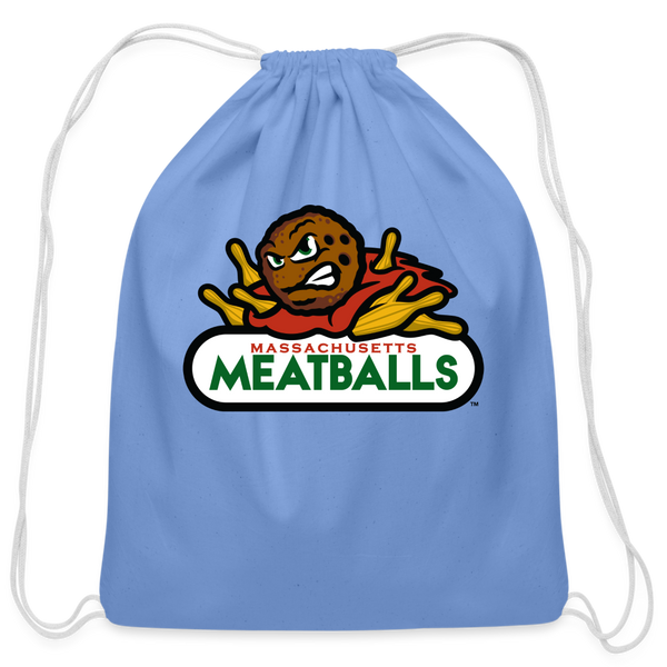 Massachusetts Meatballs Cotton Drawstring Bag - carolina blue