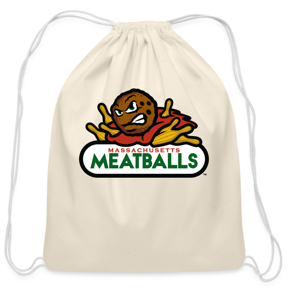 Massachusetts Meatballs Cotton Drawstring Bag - natural
