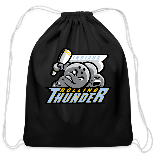 Indiana Rolling Thunder Cotton Drawstring Bag - black