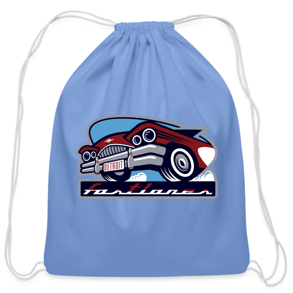 Detroit Fastlanes Cotton Drawstring Bag - carolina blue