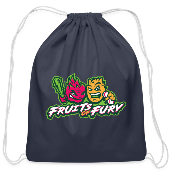 Fruits of Fury Cotton Drawstring Bag - navy