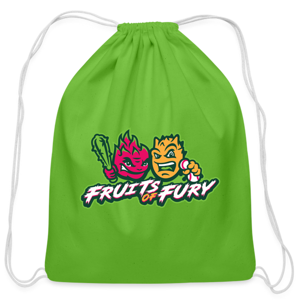 Fruits of Fury Cotton Drawstring Bag - clover