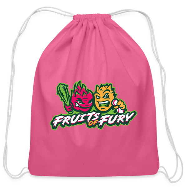 Fruits of Fury Cotton Drawstring Bag - pink