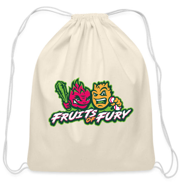 Fruits of Fury Cotton Drawstring Bag - natural
