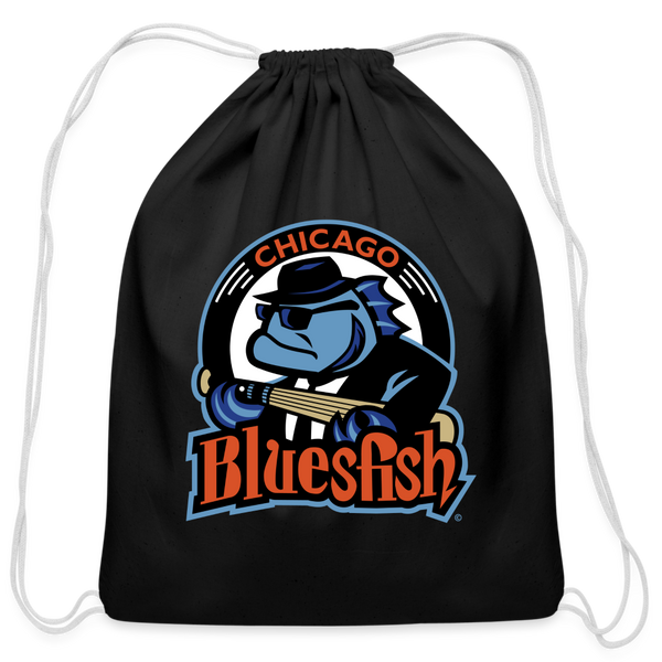 Chicago Bluesfish Cotton Drawstring Bag - black