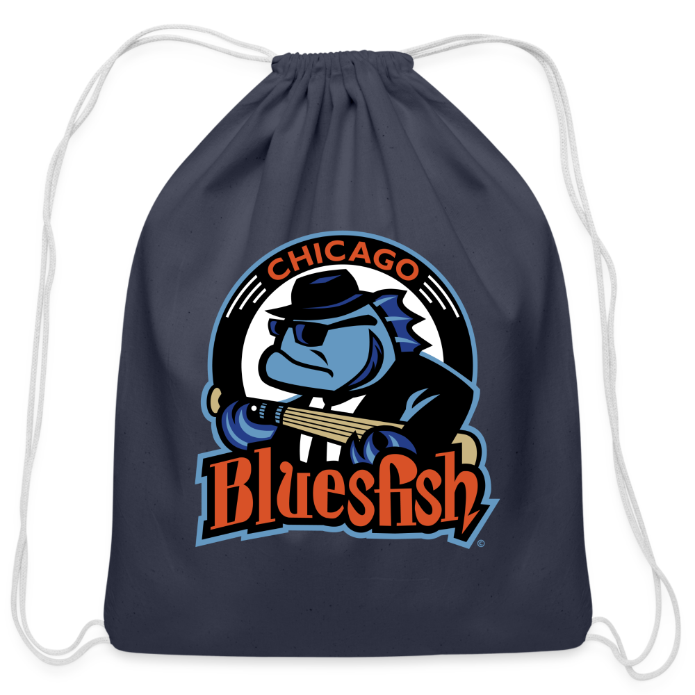 Chicago Bluesfish Cotton Drawstring Bag - navy