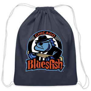 Chicago Bluesfish Cotton Drawstring Bag - navy