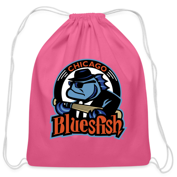 Chicago Bluesfish Cotton Drawstring Bag - pink