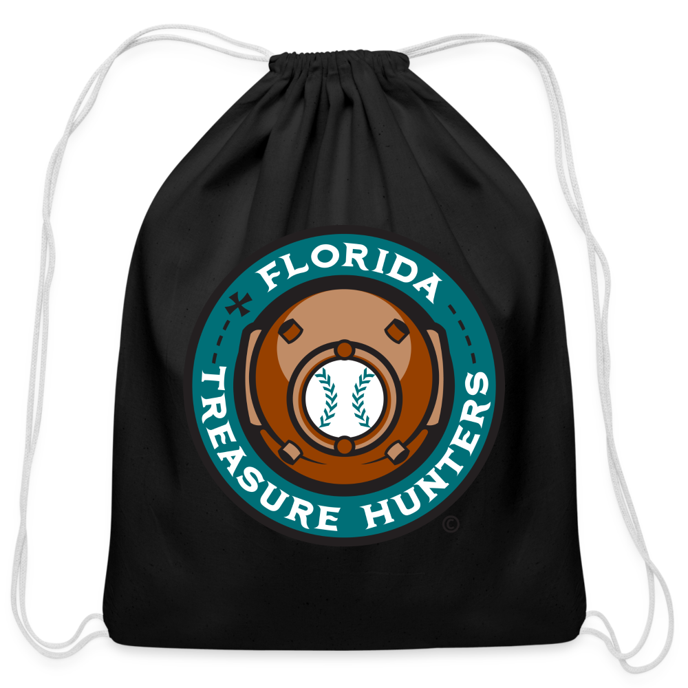 Florida Treasure Hunters Cotton Drawstring Bag - black