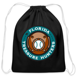 Florida Treasure Hunters Cotton Drawstring Bag - black