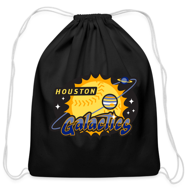 Houston Galactics Cotton Drawstring Bag - black