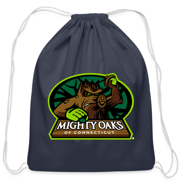 Mighty Oaks of Connecticut Cotton Drawstring Bag - navy