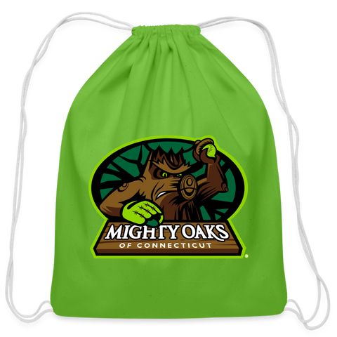 Mighty Oaks of Connecticut Cotton Drawstring Bag - clover