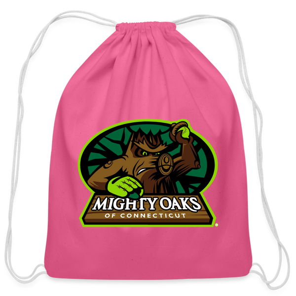 Mighty Oaks of Connecticut Cotton Drawstring Bag - pink