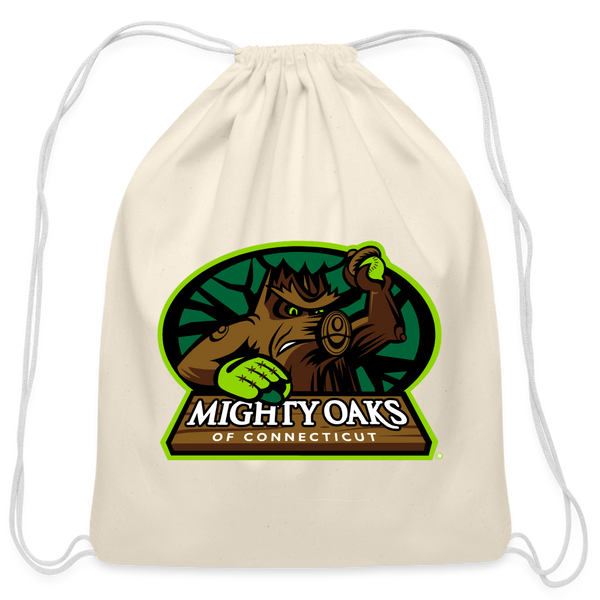 Mighty Oaks of Connecticut Cotton Drawstring Bag - natural