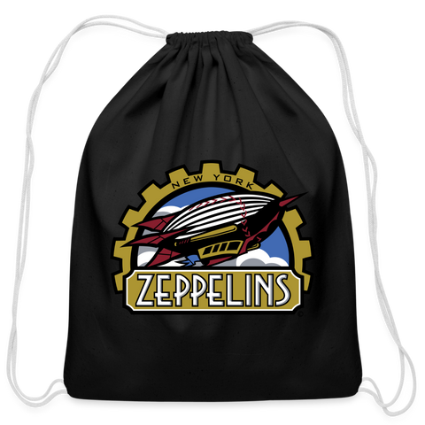 New York Zeppelins Cotton Drawstring Bag - black