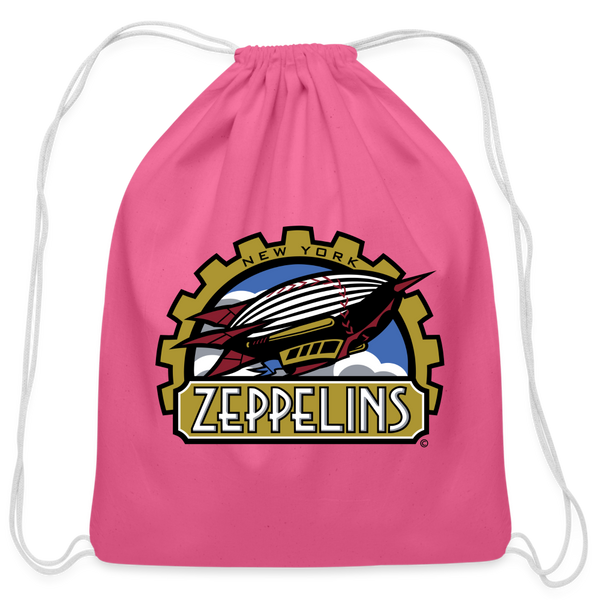 New York Zeppelins Cotton Drawstring Bag - pink