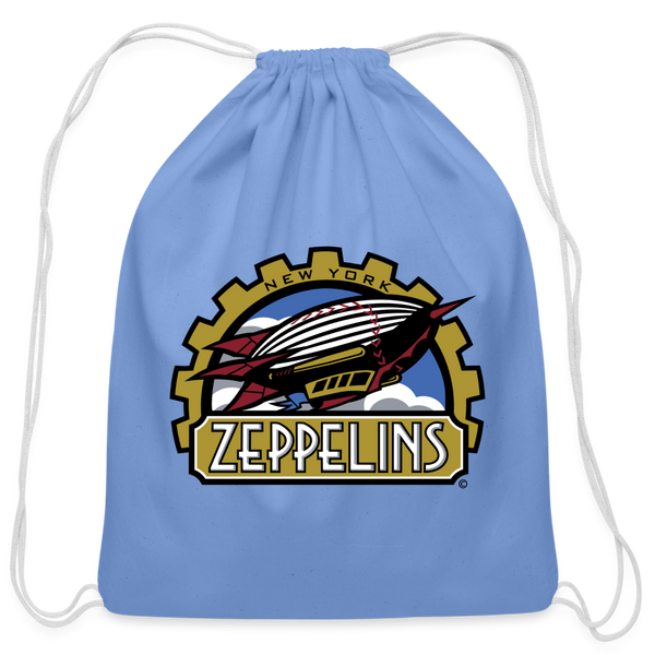 New York Zeppelins Cotton Drawstring Bag - carolina blue