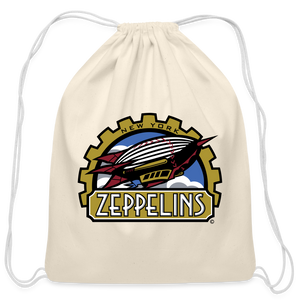 New York Zeppelins Cotton Drawstring Bag - natural