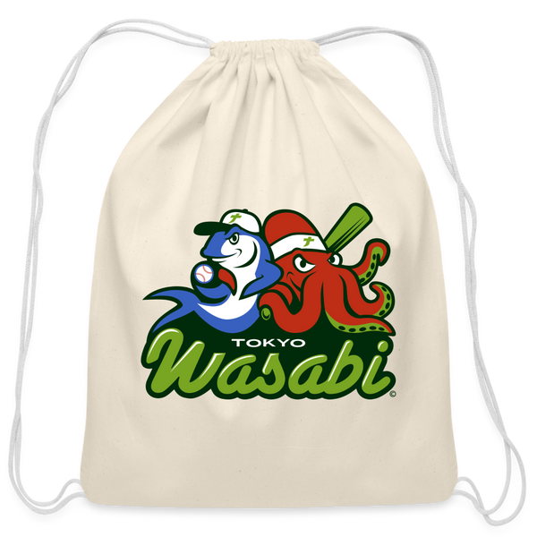 Tokyo Wasabi Cotton Drawstring Bag - natural