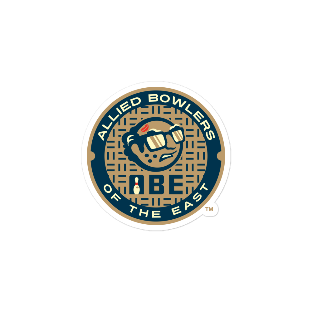 ABE Bowling badge bubble-free sticker